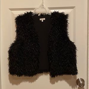 Black Weston Furry Cropped Vest
